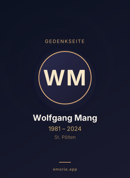 Gedenkportrait von Wolfgang Mang