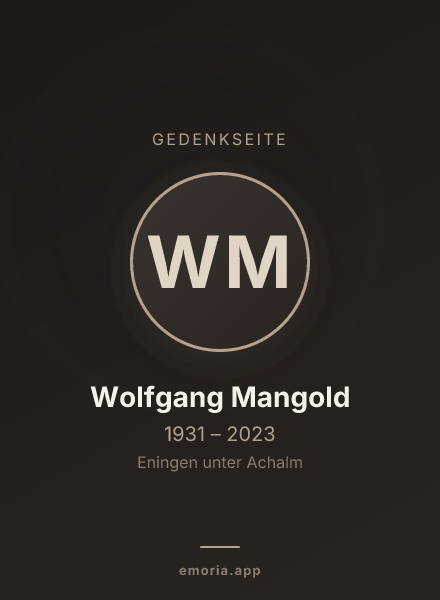 Gedenkportrait von Wolfgang Mangold