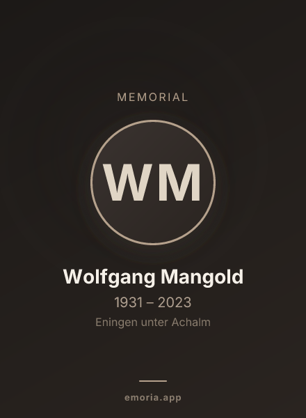 Memorial portrait of Wolfgang Mangold
