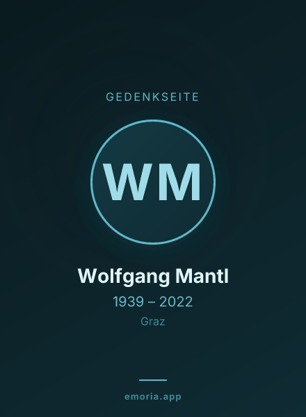 Gedenkportrait von Wolfgang Mantl