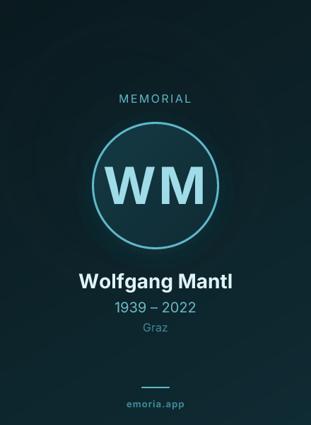 Memorial portrait of Wolfgang Mantl