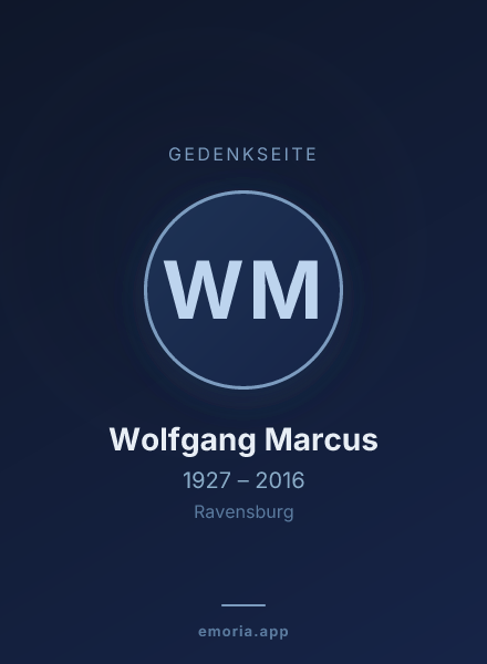 Gedenkportrait von Wolfgang Marcus