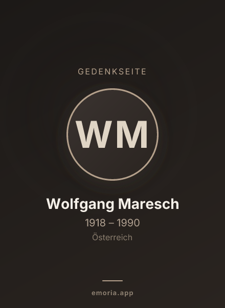 Gedenkportrait von Wolfgang Maresch