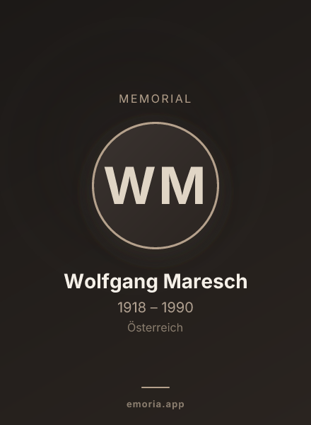 Memorial portrait of Wolfgang Maresch