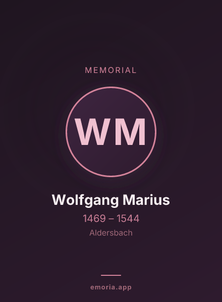Memorial portrait of Wolfgang Marius