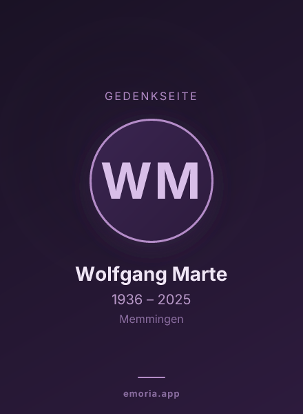 Gedenkportrait von Wolfgang Marte