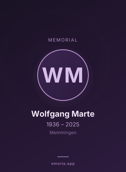 Memorial portrait of Wolfgang Marte
