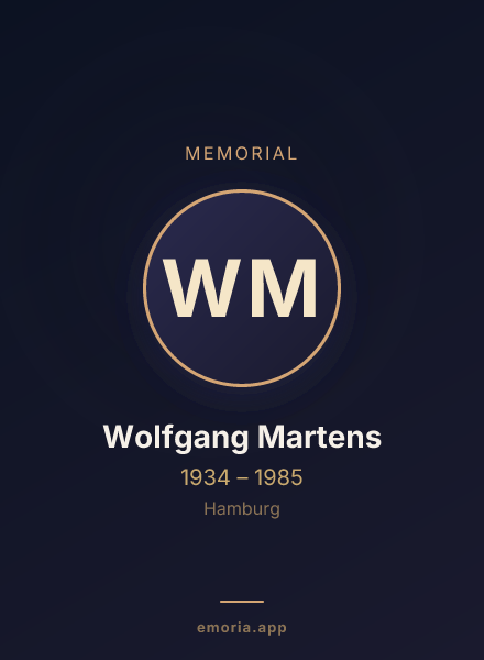 Memorial portrait of Wolfgang Martens