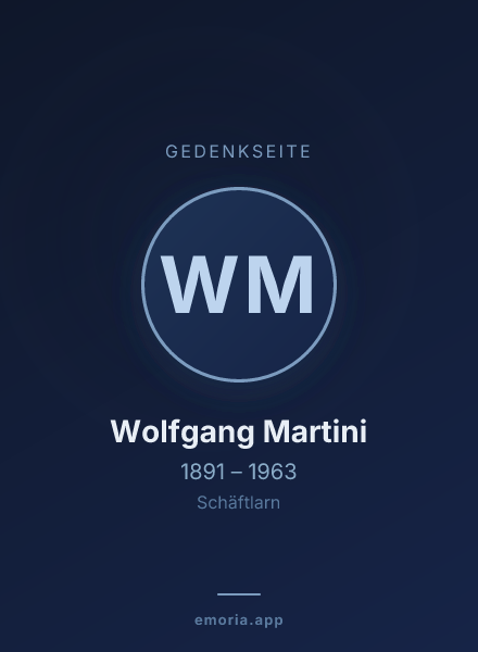 Gedenkportrait von Wolfgang Martini