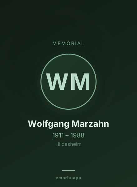 Memorial portrait of Wolfgang Marzahn