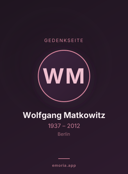 Gedenkportrait von Wolfgang Matkowitz