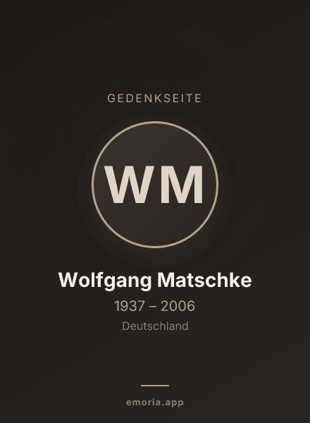 Gedenkportrait von Wolfgang Matschke