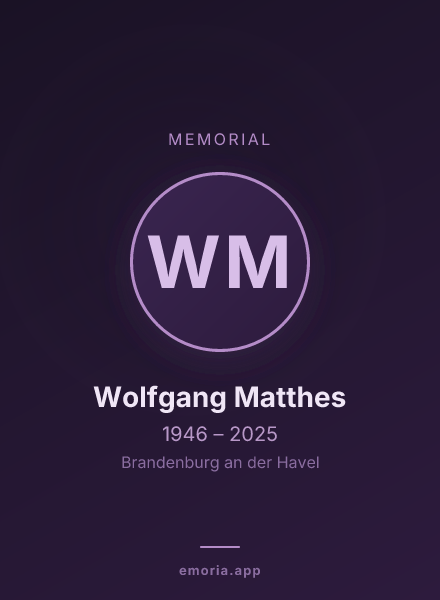 Memorial portrait of Wolfgang Matthes
