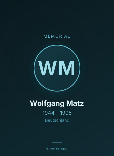 Memorial portrait of Wolfgang Matz