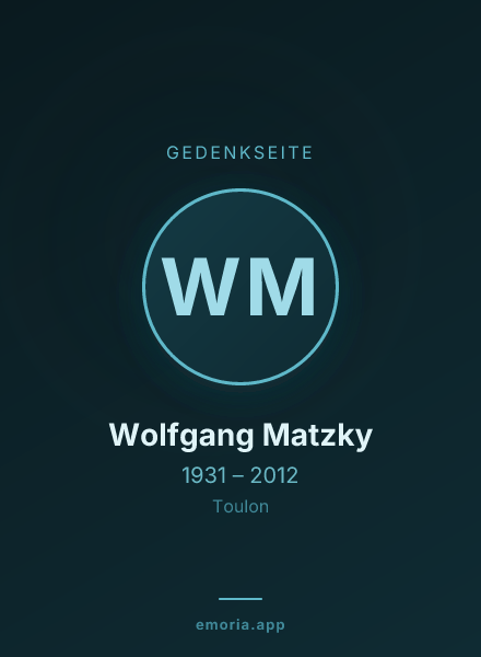 Gedenkportrait von Wolfgang Matzky