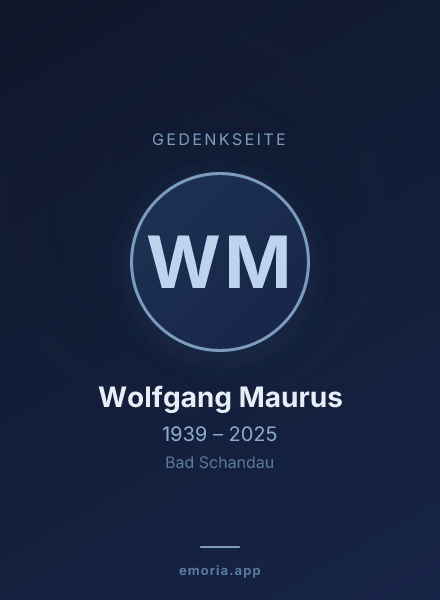 Gedenkportrait von Wolfgang Maurus
