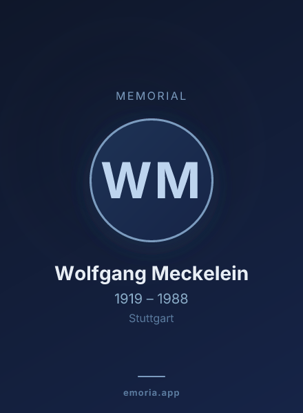 Memorial portrait of Wolfgang Meckelein