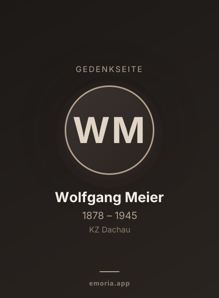 Gedenkportrait von Wolfgang Meier