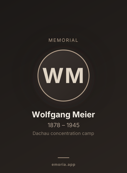 Memorial portrait of Wolfgang Meier