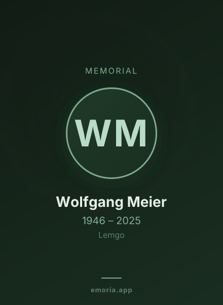 Memorial portrait of Wolfgang Meier