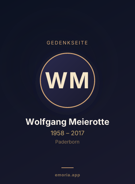 Gedenkportrait von Wolfgang Meierotte