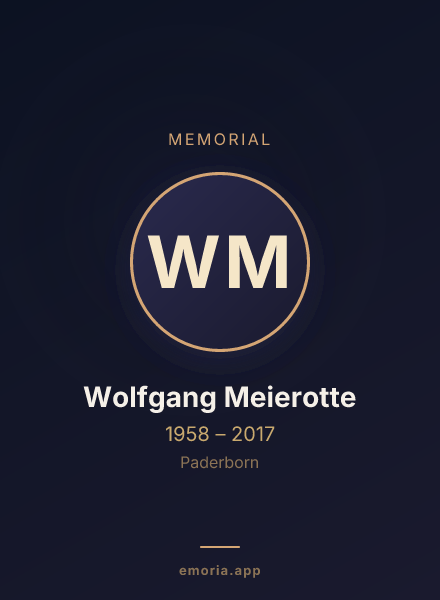 Memorial portrait of Wolfgang Meierotte