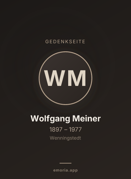 Gedenkportrait von Wolfgang Meiner
