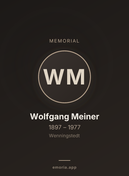Memorial portrait of Wolfgang Meiner