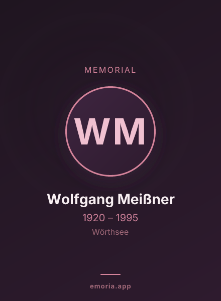 Memorial portrait of Wolfgang Meißner