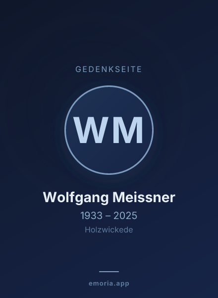 Gedenkportrait von Wolfgang Meissner