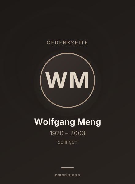 Gedenkportrait von Wolfgang Meng