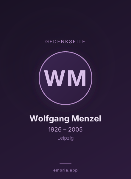 Gedenkportrait von Wolfgang Menzel