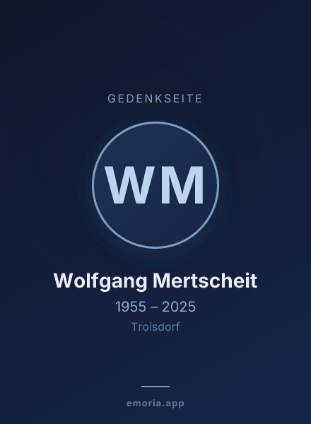 Gedenkportrait von Wolfgang Mertscheit