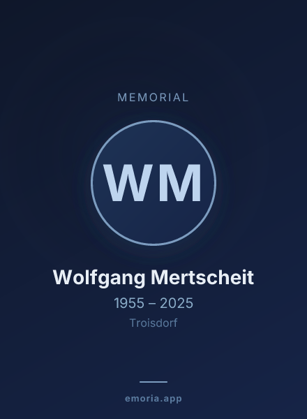 Memorial portrait of Wolfgang Mertscheit