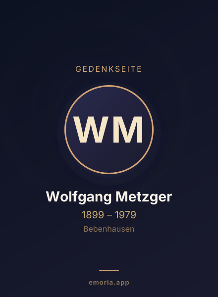 Gedenkportrait von Wolfgang Metzger
