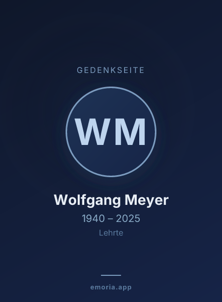 Gedenkportrait von Wolfgang Meyer