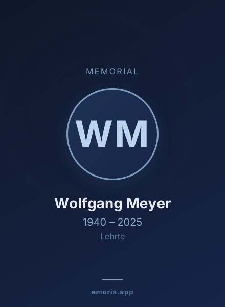 Memorial portrait of Wolfgang Meyer