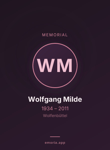 Memorial portrait of Wolfgang Milde