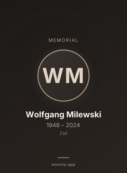 Memorial portrait of Wolfgang Milewski