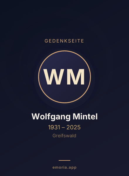Gedenkportrait von Wolfgang Mintel