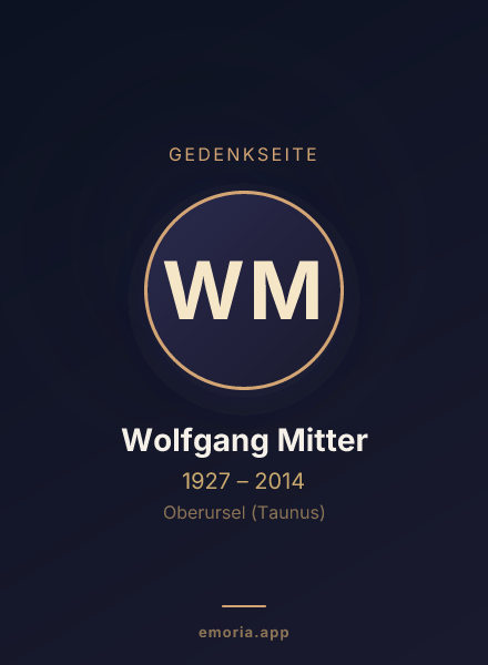 Gedenkportrait von Wolfgang Mitter