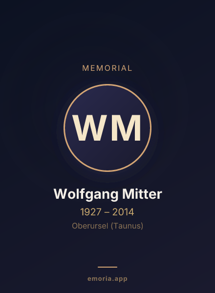 Memorial portrait of Wolfgang Mitter