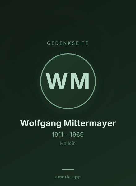 Gedenkportrait von Wolfgang Mittermayer