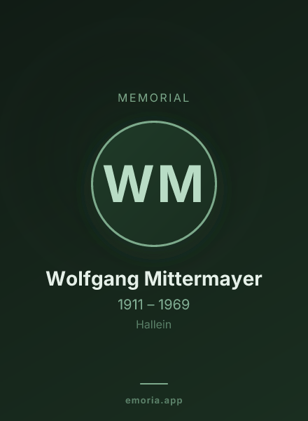 Memorial portrait of Wolfgang Mittermayer
