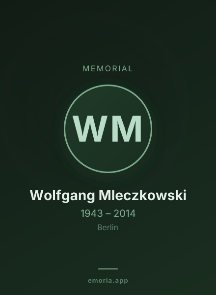 Memorial portrait of Wolfgang Mleczkowski