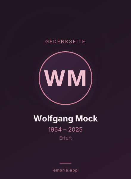 Gedenkportrait von Wolfgang Mock