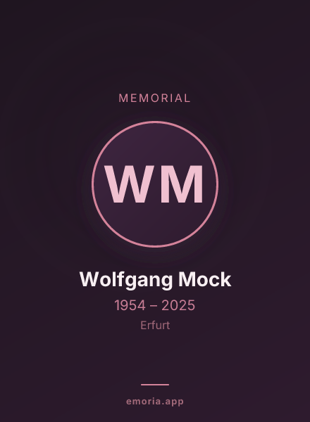 Memorial portrait of Wolfgang Mock