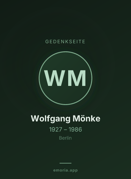 Gedenkportrait von Wolfgang Mönke
