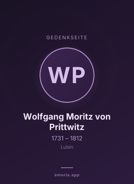 Gedenkportrait von Wolfgang Moritz von Prittwitz