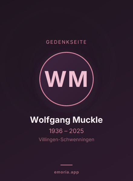 Gedenkportrait von Wolfgang Muckle